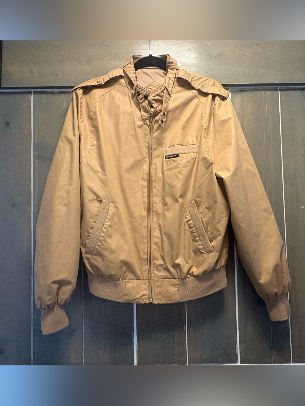 Vintage Members Only Tan Bomber Jacket